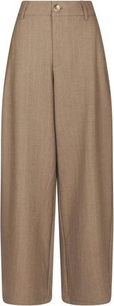 Neo Noir Wijde broek - Dames - Wijde Broeken - Beige - M - Broeken