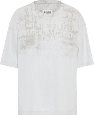Maison Margiela Numeriek Katoenen T-shirt - Heren - T-shirts - Wit - XS - Katoen - Tops