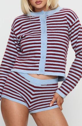 Princess Polly Kollens Striped Knit Cardigan in Blue Multi at Nordstrom, Size 6