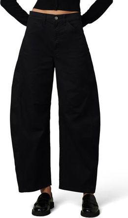 Joe's The Bowie High Waist Ankle Barrel Twill Pants in Black at Nordstrom, Size 24