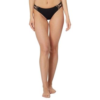 BECCA by Rebecca Virtue Modern Edge Bikini Bottom Womens Black Corset Side Hipster JDM2656