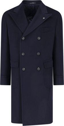 Tagliatore Blue Rupert Double-Breasted Cashmere Coat
