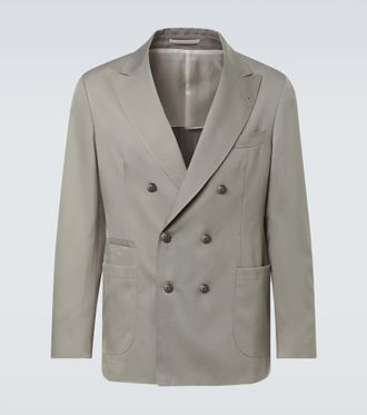 Brunello Cucinelli Double-breasted silk suit jacket