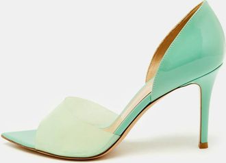 Gianvito Rossi Mint Green Pvc And Patent Leather Bree Pumps
