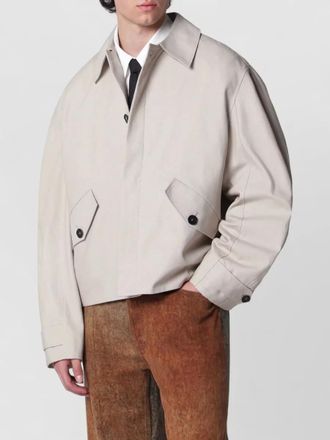 S&eacute;fr point collar jacket featuring flap pockets