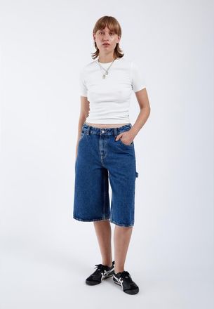 Dr. Denim Bree Worker Shorts in Stream Mid Retro at Nordstrom, Size X-Small