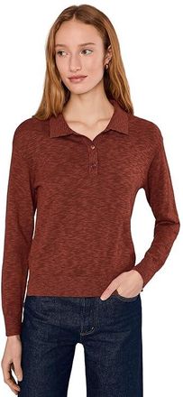 Mod-o-doc Long Sleeve Polo Sweater Womens Sweater Cider : MD (US 8-10), Cotton/Viscose