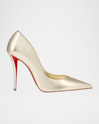 Christian Louboutin 100mm Miss Z Metallic Leather Pumps