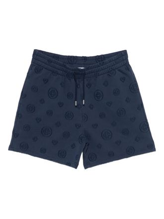 Casablanca patterned drawstring-waistband track shorts - Blue