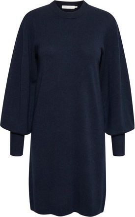 Inwear Marineblauwe Jurk met Mooie Mouwen - Dames - Kleedjes - Blauw - 2XS - Polyester - Kleedjes