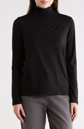 Eileen Fisher Slim Fit Turtleneck Top in Black at Nordstrom Rack, Size Xx-Small