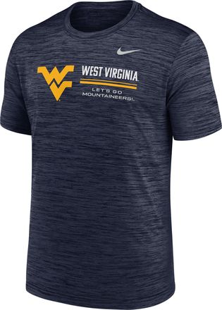 Nike West Virginia Sideline Velocity Nike Mens Dri-FIT College T-Shirt in Blue | 02ER41SWVN-PCW