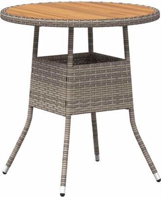vidaXL Mesa De Cena Con Almacenamiento Gris Y Acacia 70 X 70 X 73 Cm Vidaxl