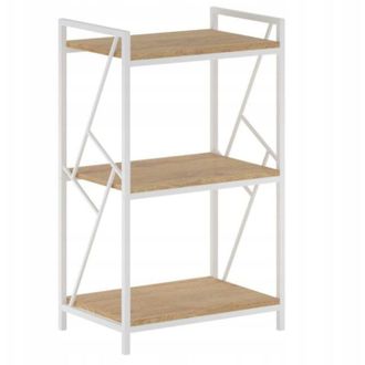 OEM Estanter&iacute;a Loft De Madera Blanca Roble Natural Para Caf&eacute; Oficina 3 Estantes