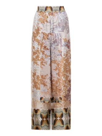 Pierre-Louis Mascia Wide-Leg Trousers With Floral And Abstract Pattern