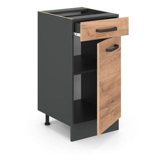 Vicco Mobiletto base per cucina R-Line, Quercia dorata, 40 cm senza piano di lavoro Vicco