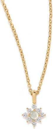 Made by Mary Lumi Flora Charm Necklace in Gold Vermeil/Clear at Nordstrom, Size 18