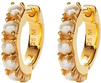 Missoma Gemstone 18ct Recycled Gold Vermeil Hoop Earrings - One Size