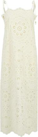Zimmermann Elegante Ivoor Zijde & Nylon Jurk - Dames - Maxi kleedjes - Beige - M - Nylon - Kleedjes