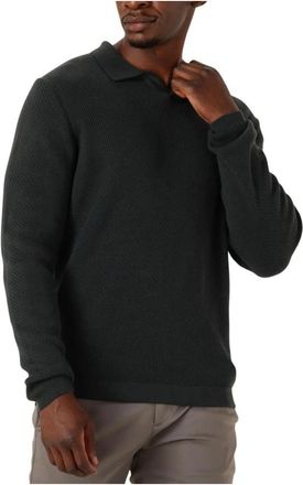 Dstrezzed Groene Longsleeve Polo Trui - Heren - V-hals truien - Groen - M - Truien & Vesten