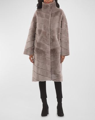 Gorski Reversible Chevron Lamb Shearling Coat