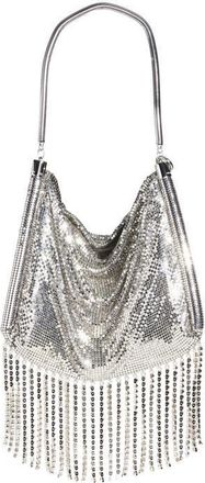 Paco Rabanne Mini Crystal Fringe Mesh Clutch in Silver /Crystal at Nordstrom
