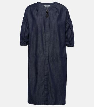 Max Mara Vestido corto de denim bordado