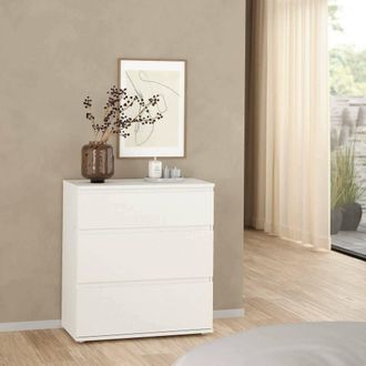 Dmora Dmora Commode &Agrave; Trois Tiroirs, Coloris Blanc, 76 X 83 X 40 Cm