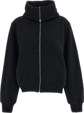 7 For All Mankind Zip-throughs - Dames - Vesten met rits - Zwart - M - Katoen - Hoodies & sweatvesten