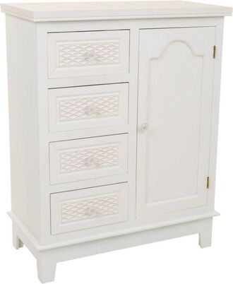 Wanderlust Deco Wanderlust Deco - Recibidor de madera blanco 66x32x84