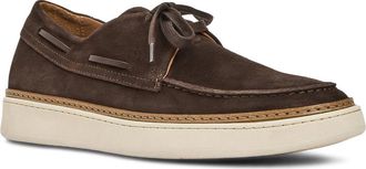 Aquatalia Bora Boat Shoe in Dark Brown Suede at Nordstrom, Size 11.5