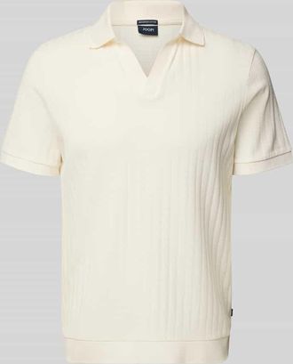 Joop Regular Fit Poloshirt mit V-Ausschnitt Modell Baronito in Offwhite, Gr&ouml;&szlig;e XXXL