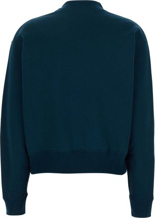 Chlo&eacute; Womens Crewneck Sweatshirt Blue Cotton Top