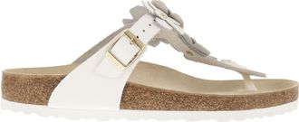Birkenstock Gizeh Flowers - Zehenstegsandale aus Naturleder mit Blumenapplikationen