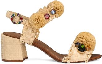 Dolce & Gabbana 60 mm sandalen met pompon-detail - Beige