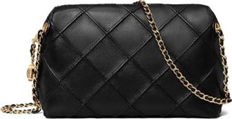 Tory Burch Kira Mini Diamond Quilted Crossbody - Dames - Schoudertassen - Zwart - ONE Size - Leer - Tassen