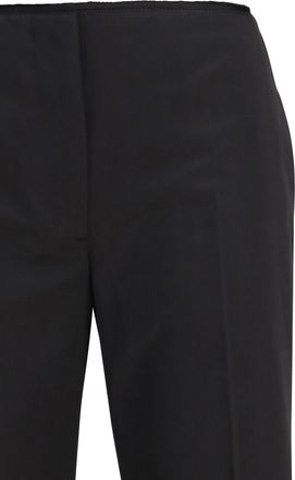 Toteme Womens Pants Kick Flare Raw-Edge Black Cotton Trousers