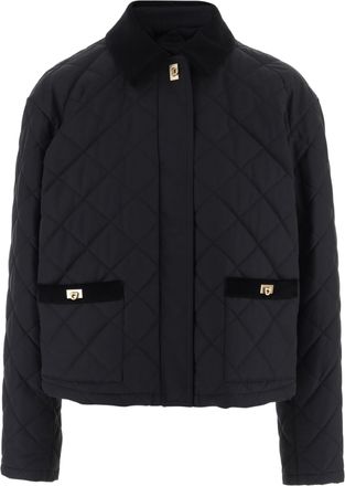 Ferragamo Black Diamond Quilted Cotton-Blend Jacket