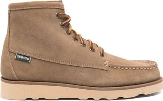 Sebago Moccasin-Style Beige Calf Leather Ankle Boots