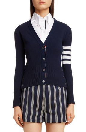 Thom Browne Classic V-Neck Cashmere Cardigan in Navy at Nordstrom, Size 6 Us