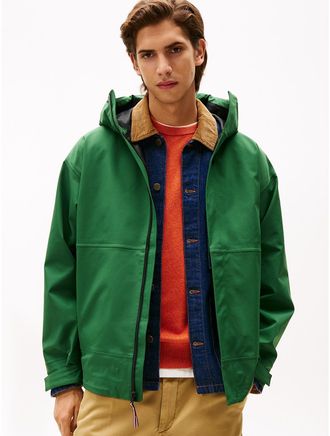 Tommy Hilfiger Mens Lightweight Hooded Jacket - Green - XXL