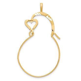 Diamond2Deal 10k Yellow Gold Small Heart Charm Holder