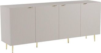 Vente-Unique Buffet With 4 Doors In MDF & Steel - Beige & Gold - YESINIA