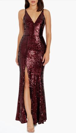 Dress The Population Sequin Gown In Port