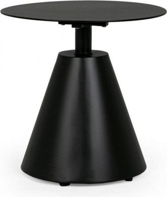 Konte Design Mesa de centro redonda de aluminio negro