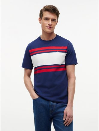 Tommy Hilfiger Mens Block Stripe T-Shirt - Navy - XXXL