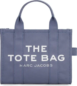 Marc Jacobs Womens Tote Bag Small Canvas Blue Shadow Cotton