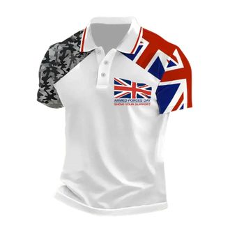 Generic Union Jack T Shirts Hawaiian Shirts for Men Great Britain Bunting Flags Print Flower Printed Beach Shirt Short Sleeve Button Down Summer Casual Shirts