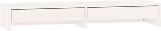 vidaXL Vidaxl - Soporte De Monitor Madera Maciza De Pino Blanco 100x27x15 Cm