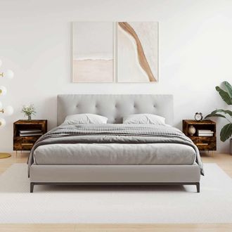 vidaXL Vidaxl - Mesita Noche 2 Uds Madera Ingenier&iacute;a Roble Ahumado 40x35x47,5cm